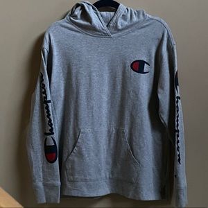 CHAMPION AUTHENTIC ATHLETICWEAR/CHAMPION PULLOVER/HOODIE SWEATSHIRT/GRAY/MEDIUM